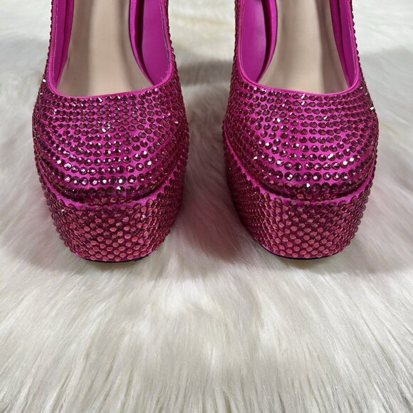NEW Antonio Melani Capsule Dr. Bridget Hotfix Size 8M Rhinestone Platform Heels - Picture 6 of 14